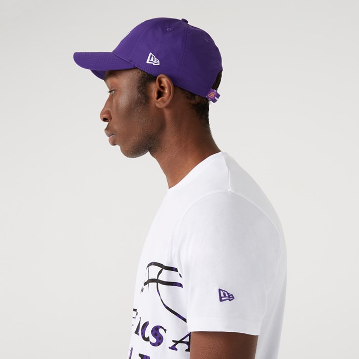 LA Lakers Oil Slick Logo Infill Miesten T-paita Valkoinen - New Era Vaatteet Outlet FI-896174